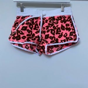 Cheetah pattern athletic shorts